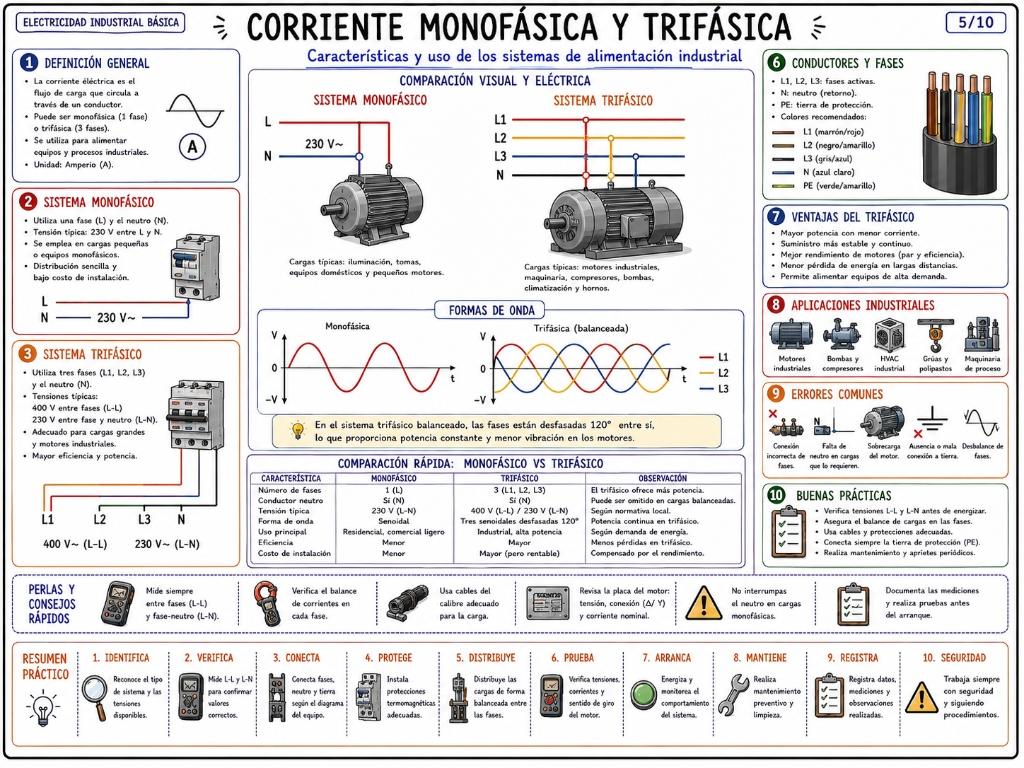 Corriente Monofásica y Trifásica